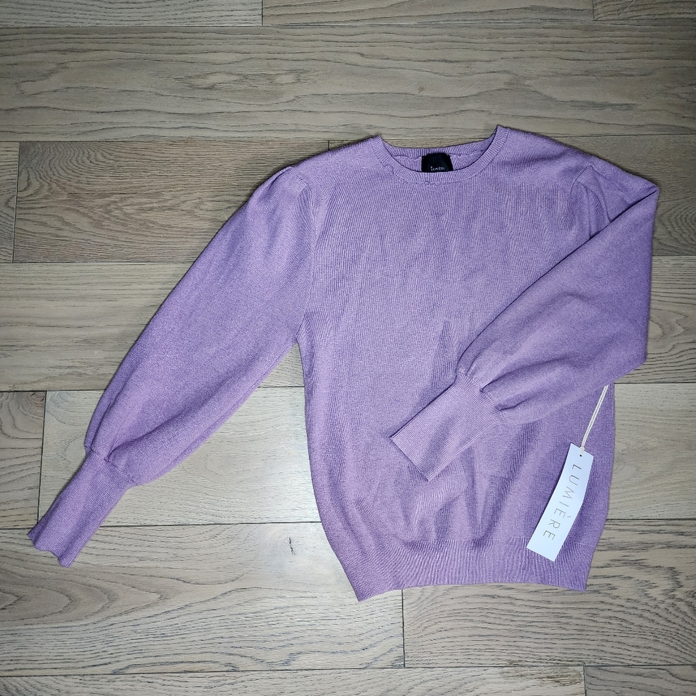 NWT Lumiere Lilac Crewneck Sweater